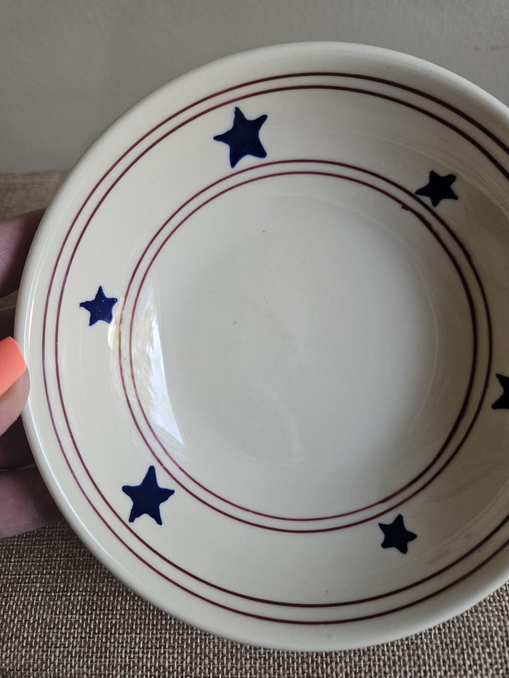 Hartstone Pottery Stars & Stripes Soup/Cereal Bowl - Picture 3 of 7